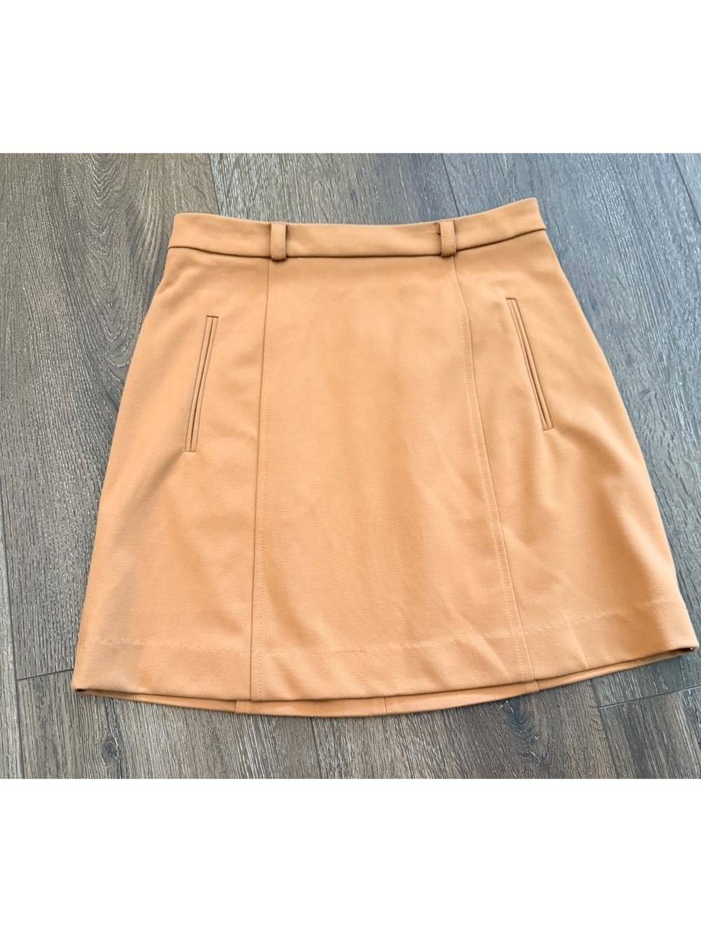 KUT from the Kloth Camel A-Line Mini Skirt Small High Rise Tailored